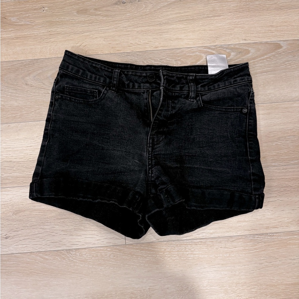 Black jean shorts